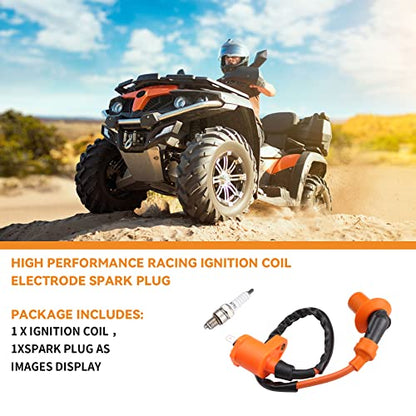 Stylemafia High Performance Racing Ignition Coil Electrode Spark Plug fit for GY6 50cc 150cc 125cc 150cc Chinese ATV Moped Scooter ATV Go Kart Parts