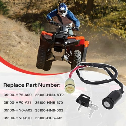 Ignition Key Switch for Honda ATV Rancher 350 400 420 Foreman