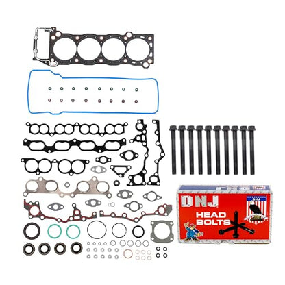 DNJ HGB939 Engine Cylinder Head Gasket Set with Head Bolt Kit, Complete Repair Set for 1994-2004 Toyota 4Runner T100 Tacoma 2.4L-2.7L L4 16V DOHC 2438cc
