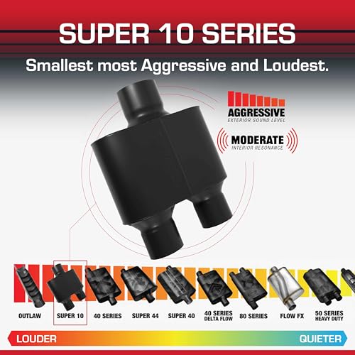Flowmaster Super 10 Series Muffler – 3.00" Center In / 2.50" Dual Out - color: Center In / Dual Out