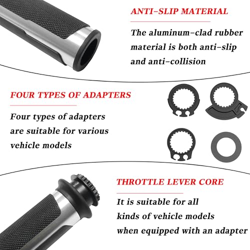 7/8" 22mm Motorcycle Brake Lever Handlebar Master Cylinder Clutch Levers Left & Right Set + Hand Grips + Handlebar Ends Set for Honda Kawasaki Suzuki Yamaha (Silver) - color: Silver