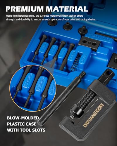 DAYUAN Motorcycle Chain Breaker Set, Chain Cutter and Riveter Kit Blue Case - color: Blue