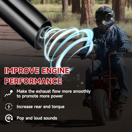 FVRITO Mini Bike Exhaust Pipe Kit for Predator 212cc 224cc 196cc Coleman CT200U BT200X CT200U-EX 6.5hp GX160 GX200 Small Engine Baja Warrior Massimo MB200 Go Kart Parts Black - color: Black