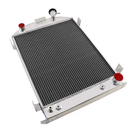 Radiator Compatible with 1930-1938 Ford Model A/B Chevy V8 Engine 2.2L 3.8L L4 V8, 4 Row Performance Aluminium Radiator - size: 4-Row AA5052 Aluminum