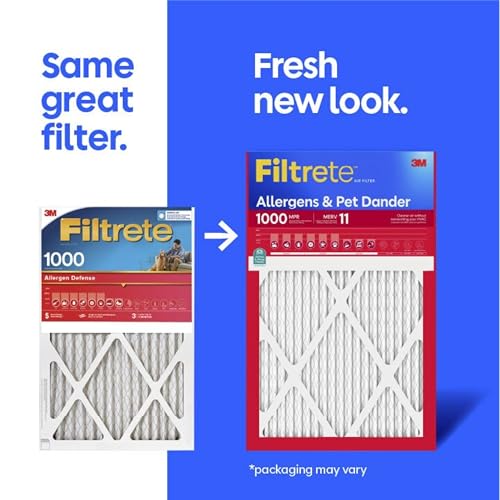Filtrete 10x20x1 AC Furnace Air Filter, MERV 11, MPR 1000, Micro Allergen Defense, 3-Month Pleated 1-Inch Electrostatic Air Cleaning Filter, 4 Pack (Actual Size 9.81x19.81x0.81 in) - size: 10x20x1