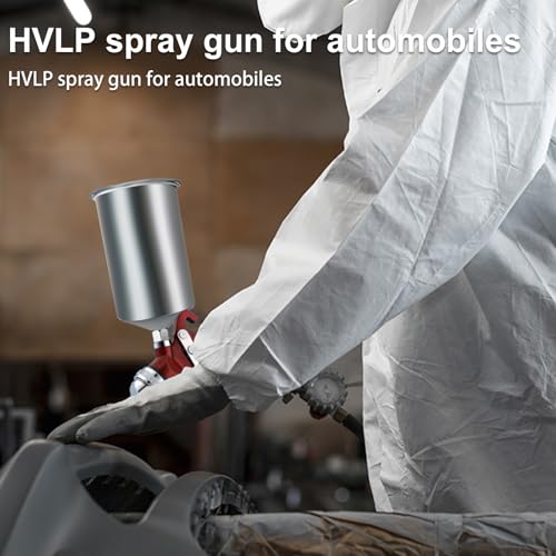 HVLP Gravity Feed Spray Gun with 4 Nozzles 1.4/1.7/2.0/2.5mm - color: Red