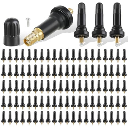 AUTOKAY 100pcs TPMS 17-20008 Rubber Snap-in Tire Pressure Sensor Tire Valve Stem TPMS Compatible with Jeep Ford Chevy Chrysle Ram GMC Cadillac Buick Lincoln Pontiac Ram Hyundai for Subaru for Dodge