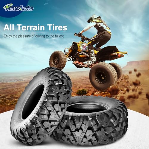 ‌MaxAuto UTV/ATV Tire Set - 4-Pack (2x27x9-14 Front & 2x27x11-14 Rear) - All-Terrain Off-Road Performance, 6-Ply Tubeless Construction, Enhanced Traction & Durability for Side-by-Side Vehicles - size: 27x9-14 Front & 27x11-14 Rear