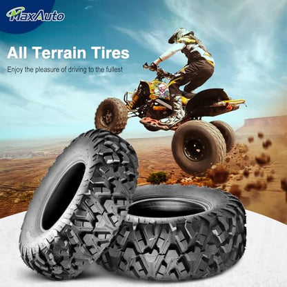 ‌MaxAuto 2-Pack 27x11-14 UTV Rear Tires - All-Terrain Mud & Sand Off-Road Performance, 6-Ply Tubeless Construction for Durability & Traction - size: 27x11-14 Rear