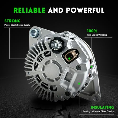 11231N Alternator for Chrysler 200 2011-2013, Sebring 07-10, Fit for Dodge Avenger 08-13, Caliber and Jeep Compass 07-12, Patriot 07-17, A2TJ0481 AMT0194 VMT0194 4801323AC 4801323AD - size: 11231N