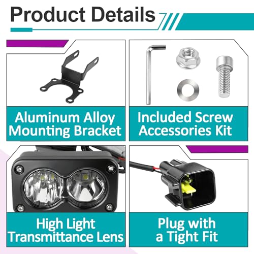 2 Sets LED Headlight Kit Compatible with SurRon Segway X260 Talaria Sting R MX4, Dirt Bike Light Bar Motorcycle Headlight Kit with Mount Bracket Switch Adapter Cable, Yellow Light - size: 2