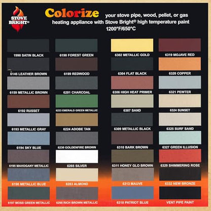Stove Bright High Temp Spray Paint, Metallic, Up To 1200 Degrees, 12 Ounce (Pack of 1), 6319 - Mojave Red - color: 6319 - Mojave Red