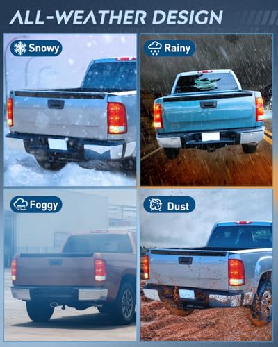 Nilight Taillight Assembly Compatible with 2007-2013 GMC Sierra 1500 - color: Driver Side