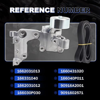 Upgraded Drive Belt Tensioner & Idler Pulley Kit for Toy-OTA, 1660331040 - size: 1662031013-P