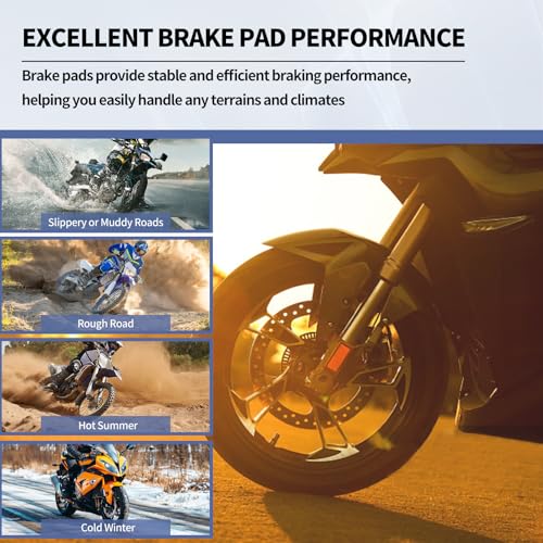 Front and Rear Brake Pads for Harley Road Glide 2008-2021, FLHX Street Glide 2008-2022, Road King 2008-2022, FLHTCU Ultra Classic Electra Glide 2008-2020