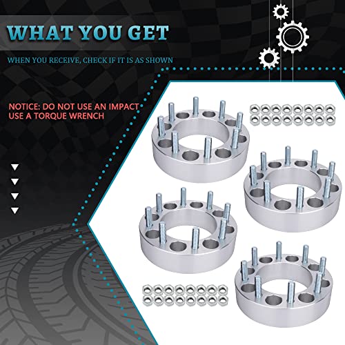 IRONTEK 2" 8x170mm Wheel Spacers [M14x2 STUDS, 8x170 to 8x170, 125mm Hub Bore] 8x6.63in Hubcentric Spacers For Ford 99-16 F-250/F-350/F-250 Super Duty/F-250 Super Duty, 00-02 Excursion Wheel Extenders - size: 8x6.63in-2in