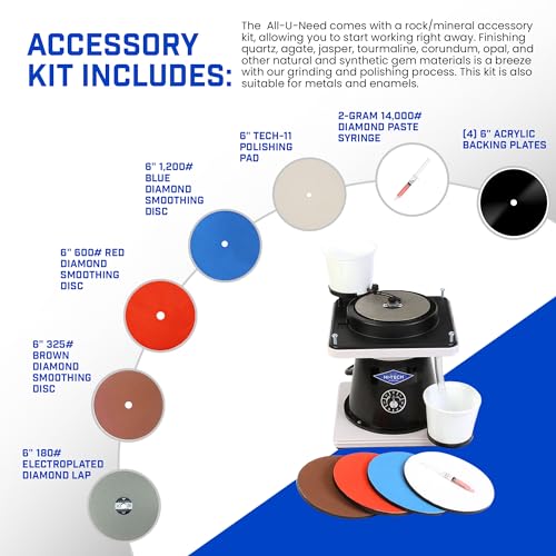 Hi-Tech Diamond 6" All-U-Need Lapidary Machine, Rock Polishing Kit - style: 6" All-U-Need