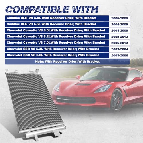 Air Conditioning A/C Condenser Compatible with Cadillac XLR/Chevrolet Corvette SSR # 3297, 10442892 - size: OE:3297, 10442892