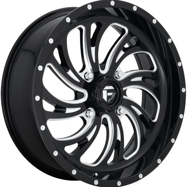 Fuel UTV D641 20X7 4X156 GL-BLK-MIL 13MM - D6412070A544 - color: GLOSS BLACK MILLED, size: 20X7,4X156,13mm