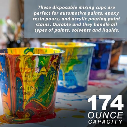 Custom Shop Paint Mixing Cups, 5-Quart, 12 Pack, Plastic Measuring Cups - size: 12 Count (Pack of 1)