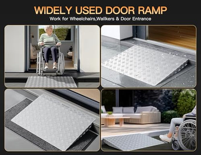 31" x 25" Aluminum Threshold Ramp for Doorways, 550 lbs Capacity - size: 31"x24.5" for 2"-6"