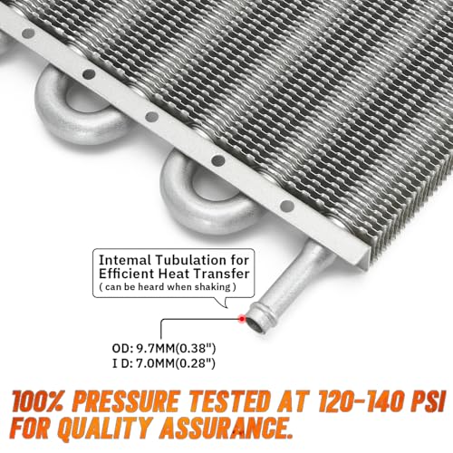 Universal 5/16" Transmission Oil Cooler Kit Aluminium alloy 8 Pass Tube & Fin Sliver - color: Sliver, size: 8 Pass