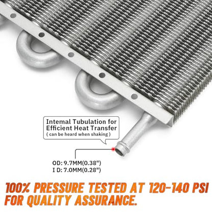 Universal 5/16" Transmission Oil Cooler Kit Aluminium alloy 8 Pass Tube & Fin Sliver - color: Sliver, size: 8 Pass