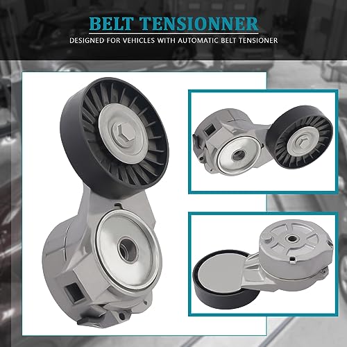 IRONTEK 4898755 Belt Tensioner Assembly with Pulley fit for Saab (1999-2003 9-3/1999-2009 9-5) #38226 305355 49313 20912A18 4671426 - size: 4898755