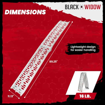 Black Widow Aluminum Single-Runner Plate Motorcycle Ramp, 750 lb, 7 Ft 5 in - size: Single.