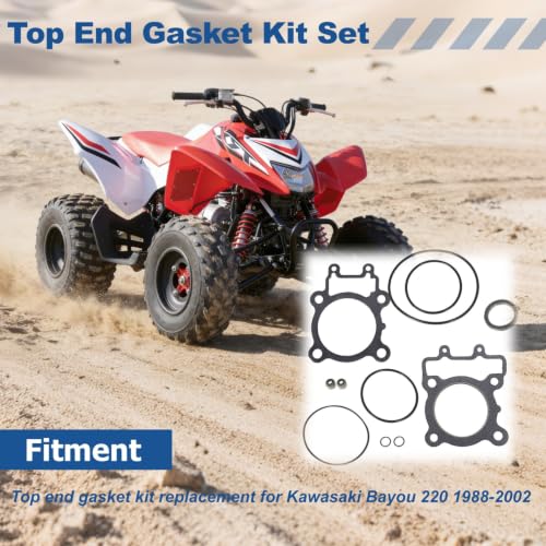 WFLNHB Top End Gasket Kit Set Replacement for Kawasaki Bayou 220 1988-2002