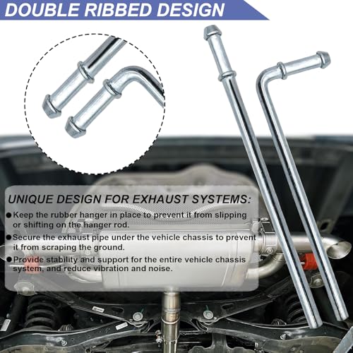 Exhaust Hanger Rod & Rubber Hanger Set, 16 Pcs - size: 16 PACK