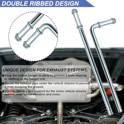 Exhaust Hanger Rod & Rubber Hanger Set, 16 Pcs - size: 16 PACK