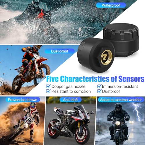 Bluetooth Motorcycle TPMS Tire Pressure Monitoring System