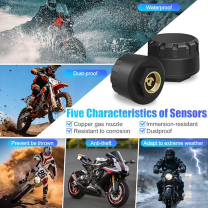 Bluetooth Motorcycle TPMS Tire Pressure Monitoring System
