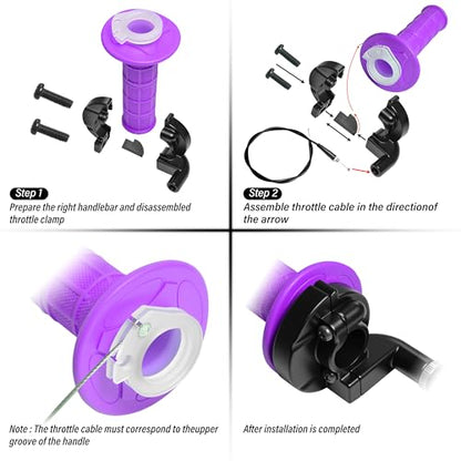 Universal Mini Bike Throttle Assembly&Cable Kit | Direct Replacement for Coleman BT200X,CT200U/EX,MB200&Predator 212cc/196cc Engines | Fits Most 7/8" Handlebar Mini Bikes with Cruise Control (Purple) - color: Purple
