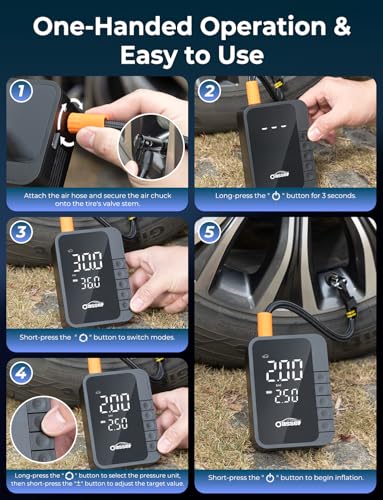 Oasser Tire Inflator Portable Air Compressor Air Pump for Car Tires