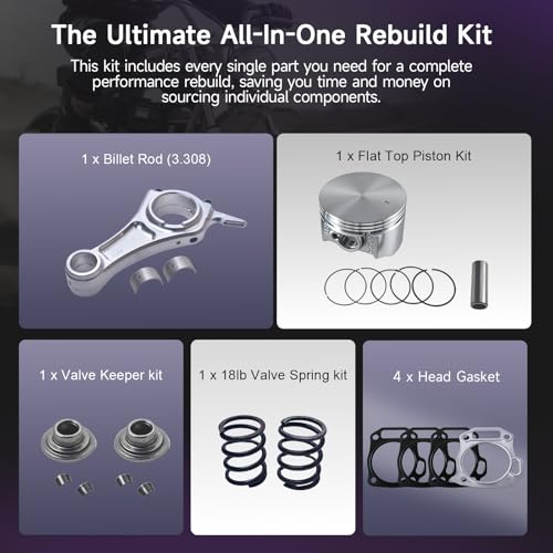 Billet Rod（3.308）Kit for Predator 212cc Hemi and Non-Hemi versions Engine - size: With 70mm Flat Top Piston Kit