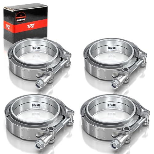 1PZ 4 Pcs 3" Inch V- Band Clamp Kit with Male/Female Exhaust Pipe