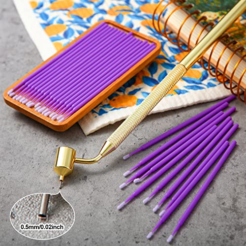 Tondiamo 100 Pack Touch up Paint Brushes 0.5mm Pen,Purple - color: Purple