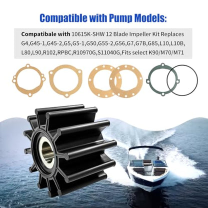 10615K-SHW 12 Blade Impeller Kit Replacement for Sherwood 10615K