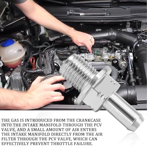 PCV Valve with Gasket, PCV Valve Kit Replacement OEM#17130-PND-A01 17130-RBB-A01, Crankcase Ventilation Valve Compatible with Honda CRV Accord Element Civic Acura ILX RSX NSX(Silver)