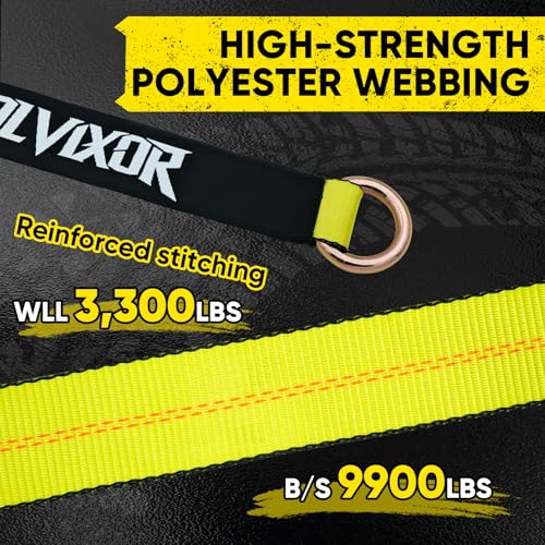 Car Tie Down Straps, 4 Pack, 2" x 96", 9900 LBS, Heavy Duty J Finger Hooks - color: Yellow