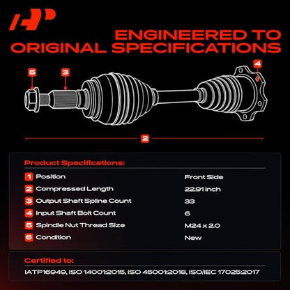 A-Premium Front Driver or Passenger Side CV Axle Shaft Assembly - style: Front Driver or Passenger Side