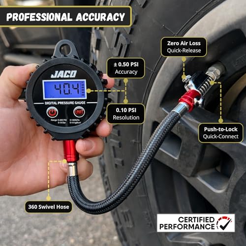 JACO ElitePro-X Digital Tire Pressure Gauge with Lightning Chuck - 100 PSI