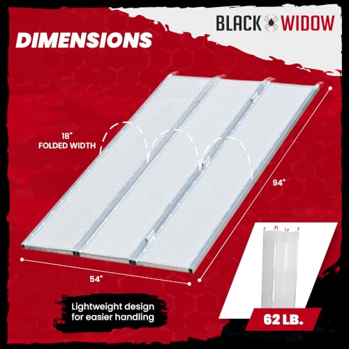 Black Widow Extra Wide Punch Plate Aluminum Folding ATV Ramp, 1,500 Pound Capacity, 7' 10", Silver - Heavy Duty Truck Loading Ramp Accessories - size: 94" x 54" x 1.88"