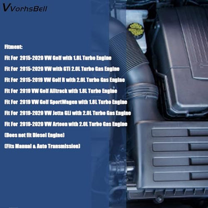 Cold Air Intake for 2015-2020 VW Golf/GTI/Golf R 1.8T 2.0T - size: 15-20 Golf7/ GTIMK7/Jetta/Audi A3 1.8T /2.0T EA888