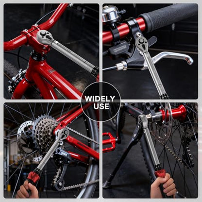 15pcs 1/4" Bike Click Torque Wrench Set, 3-25 N.m/2.21-18.43 Ft.lb - size: 15pcs Bike Torque Wrench Set