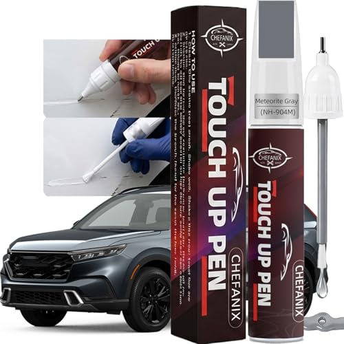 Meteorite Gray Metallic(NH-904M) Touch Up Paint Pen Compatible with Honda - Exact Color Match, 2-in-1 Brush & Pen,Car Paint Scratch Repair Kit for CRV/CIVIC/Accord/HRV/Pilot/Odyssey - color: Meteorite Gray Metallic(NH-904M) for CRV/CIVIC/Accord/HRV/Pilot/