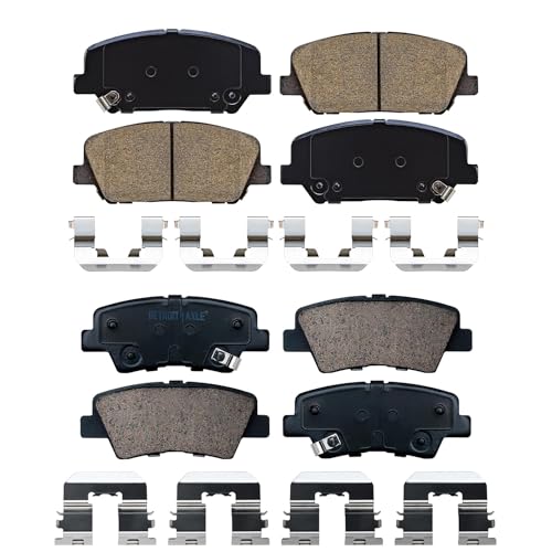 Detroit Axle - Brake Pads for 2017-2018 Kia Forte5, 2016 Hyundai Veloster - size: 4P42566/Kit