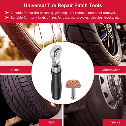2Pcs Tire Repair Patch Tools, Strong Tire Patch Roller Kit/Repair Buffing Wheel for Air Buffer, Grinding